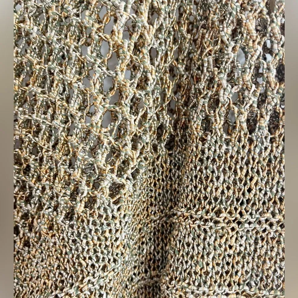 Free People Solaris Pullover sweater in brown crochet XL. NWT